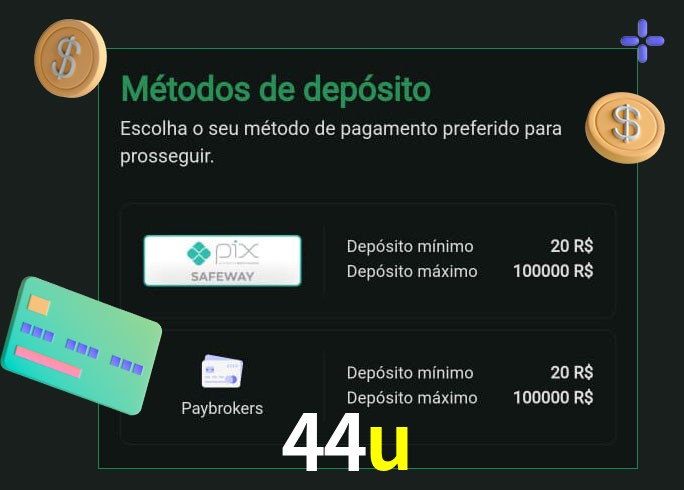O cassino 44u oferece uma grande variedade de métodos de pagamento